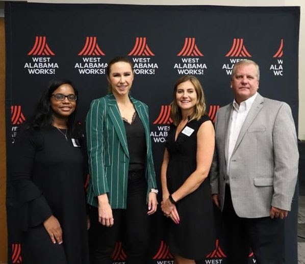 representatives from bosche pose with West AlabamaWorks leaders