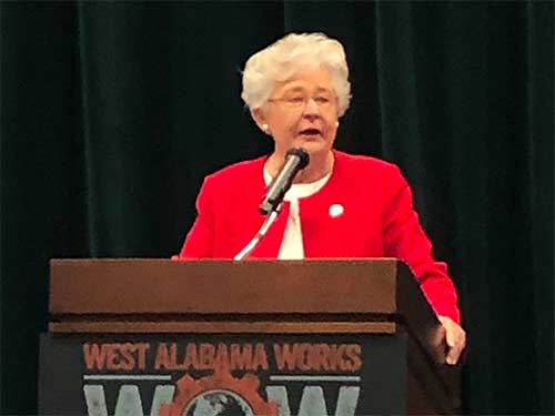 Governor Kay Ivey speaking at event